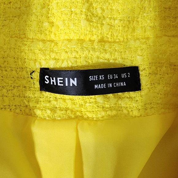 SHEIN Yellow Tweed Two-Piece Co-Ord Set - Picture 8 of 8